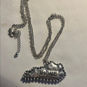 Silver 'HOME' State Pendant Necklace